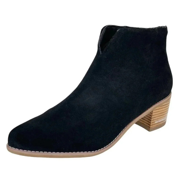 Aqua College Emily Black Suede Waterproof Womens Booties Left 8M Right 8.5M - Picture 1 of 13